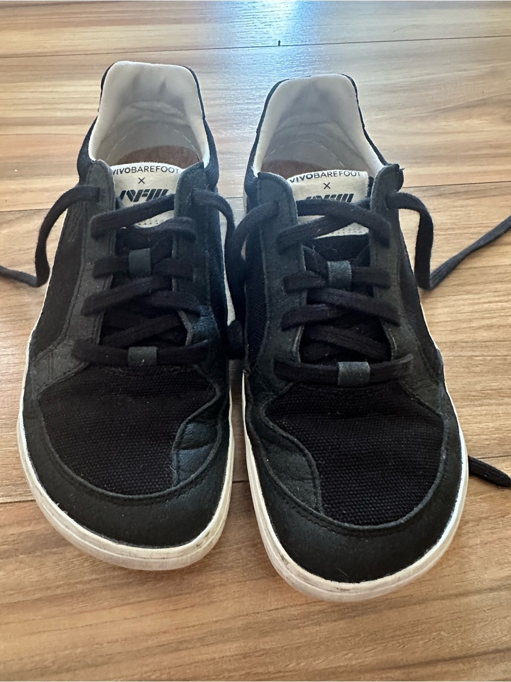 Vivo Barefoot Black and White Minimalist Lace-Up Sneakers